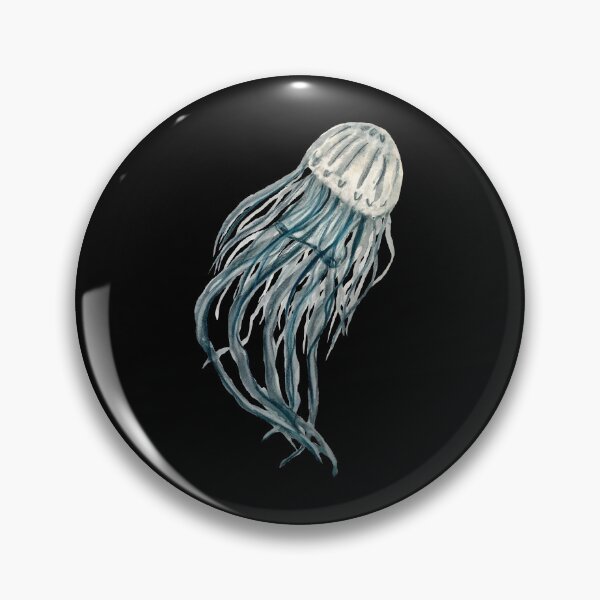 Artikelvorschau, Jellyfish medusa blue ocean sea watercolor sketch black entworfen und verkauft von Yana Mustafina | Boho Soulful Designs.