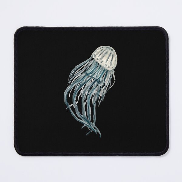 Item preview, Jellyfish medusa blue ocean sea watercolor sketch black designed and sold by Yana Mustafina | Boho Soulful Designs.