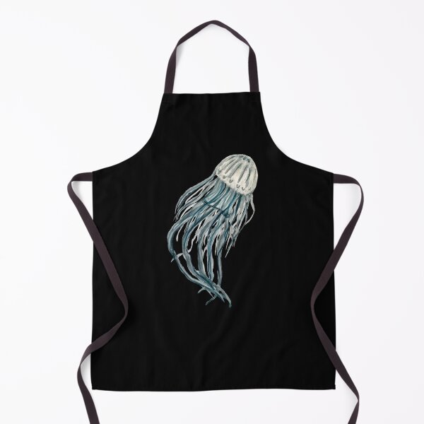 Item preview, Jellyfish medusa blue ocean sea watercolor sketch black designed and sold by Yana Mustafina | Boho Soulful Designs.