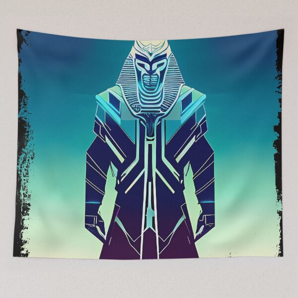Item preview, Horus Egyptian God Falcon in Cyberpunk Style Sticker - Unique and Eye-Catching Design for Laptop, Water Bottle, and More! designed and sold by Mytho Merch.