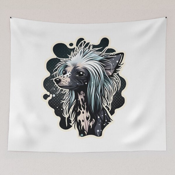Item preview, Chinese crested dog hairlsess black and white designed and sold by frogkiller.