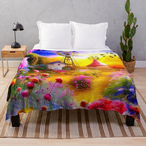 Item preview, Bright farm and flowers sunset designed and sold by ibelieveimages.