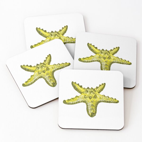 Item preview, Starfish yellow ocean organism a watercolor sketch designed and sold by Yana Mustafina | Boho Soulful Designs.