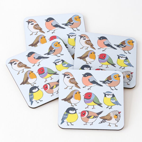 Item preview, cute colorful birds pattern  designed and sold by Yarafantasyart.