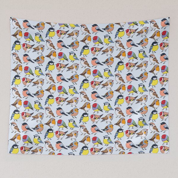 Item preview, cute colorful birds pattern  designed and sold by Yarafantasyart.