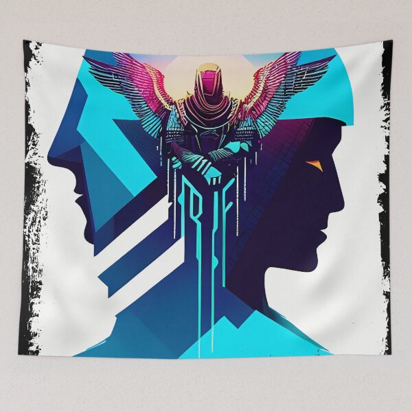 Item preview, Horus Egyptian God Falcon in Cyberpunk Style Sticker - Unique and Eye-Catching Design for Laptop, Water Bottle, and More! designed and sold by Mytho Merch.