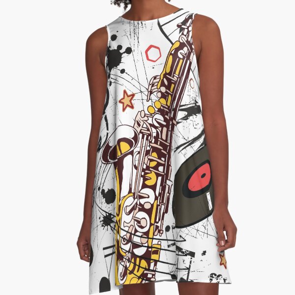 Sax Tunes A-Line Dress