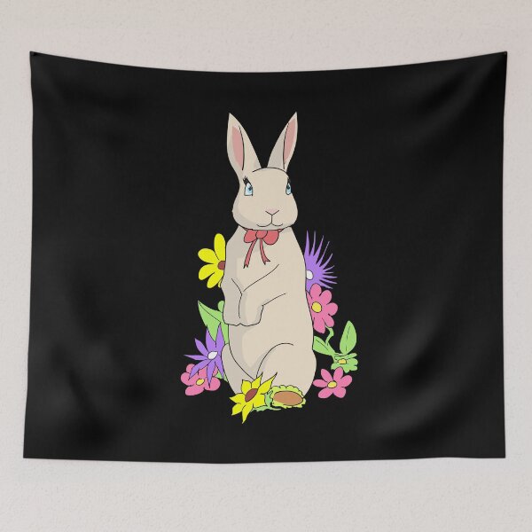 Item preview, Cute rabbit in a colorful flower meadow bunny designed and sold by NoriTEEs.