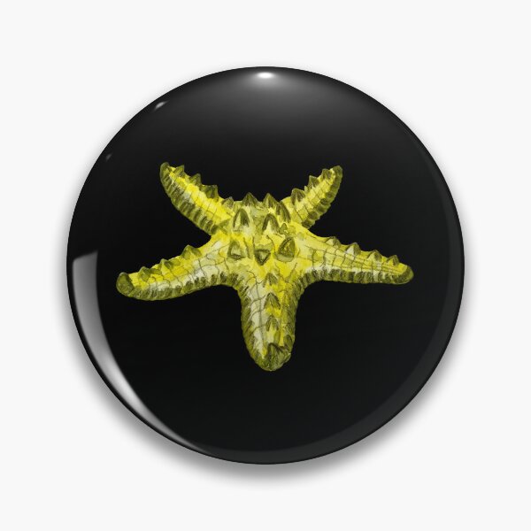 Item preview, Starfish yellow ocean organism a watercolor sketch black designed and sold by Yana Mustafina | Boho Soulful Designs.