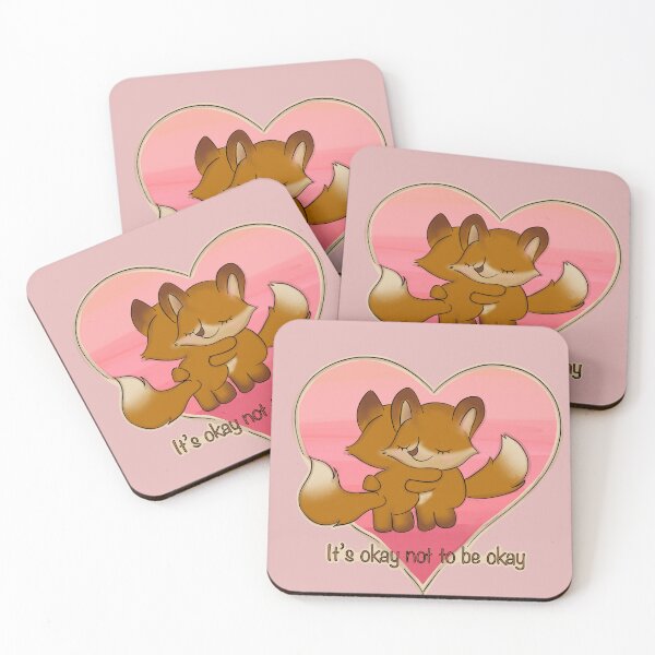 Item preview, It's okay not to be okay - Foxes giving a hug.  designed and sold by Art-by-Denise.