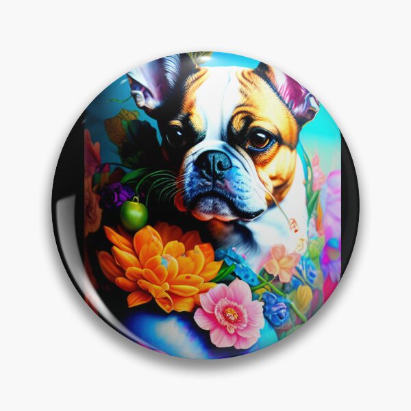 Item preview, Frenchie Abstract Photo with Flowers designed and sold by FantasyEmpire.