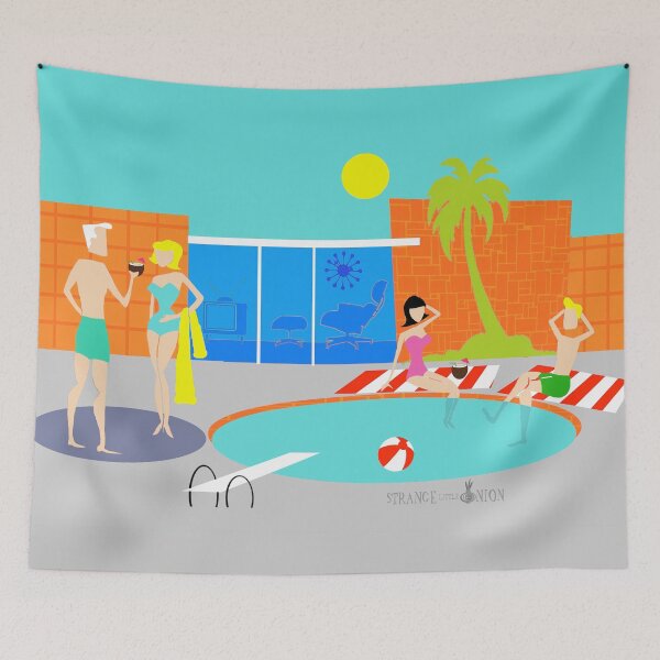 Item preview, Retro Pool Party  designed and sold by StrangeLilOnion.