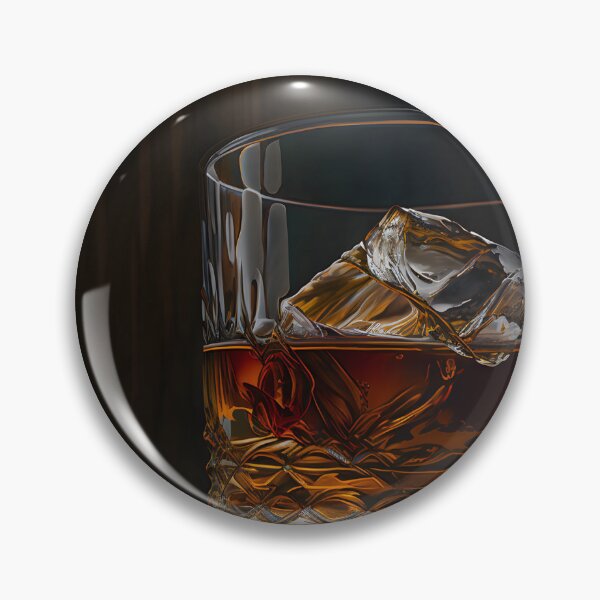 Item preview, Whiskey glass with ice cubes portrait designed and sold by FRSquare.