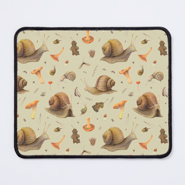 Item preview, Adventurous Snails and Fiery Orange Mushrooms. Seamless Pattern designed and sold by Forest of Wonders.
