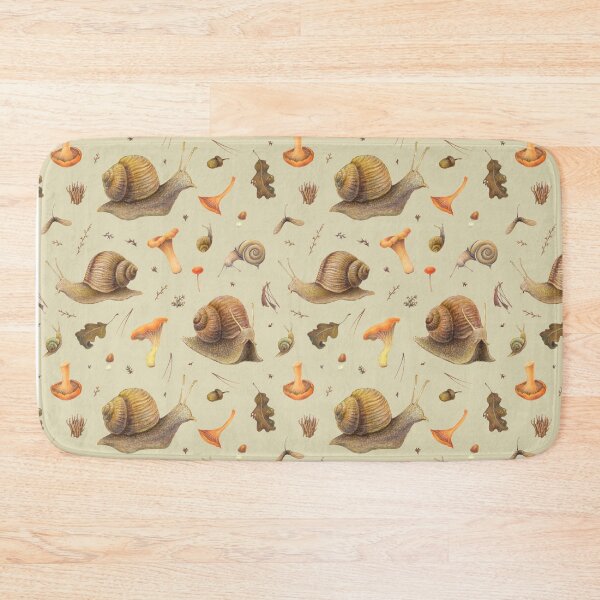 Item preview, Adventurous Snails and Fiery Orange Mushrooms. Seamless Pattern designed and sold by Forest of Wonders.