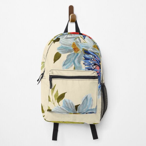 Aperçu de l'œuvre Flower daisy ladybug leaves dragonfly a watercolor beige créée et vendue par Yana Mustafina | Boho Soulful Designs.