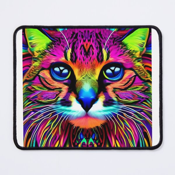 Item preview, psychadelic cat designed and sold by Its-a-wild-life.