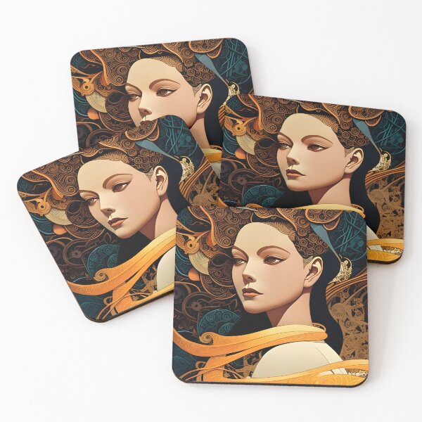 Item preview, Naina - woman in geometric mechanical art style designed and sold by Djantrix.