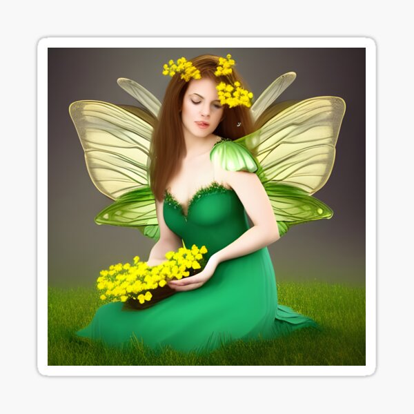 Fairy in Green Dress Sticker