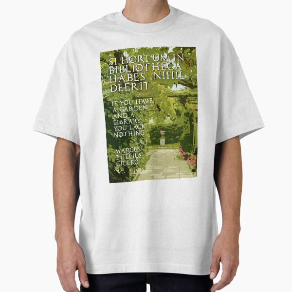 Item preview, Cicero quotation, 'If you have a garden and a library you lack nothing', Latin poster designed and sold by ClassicsNerds.