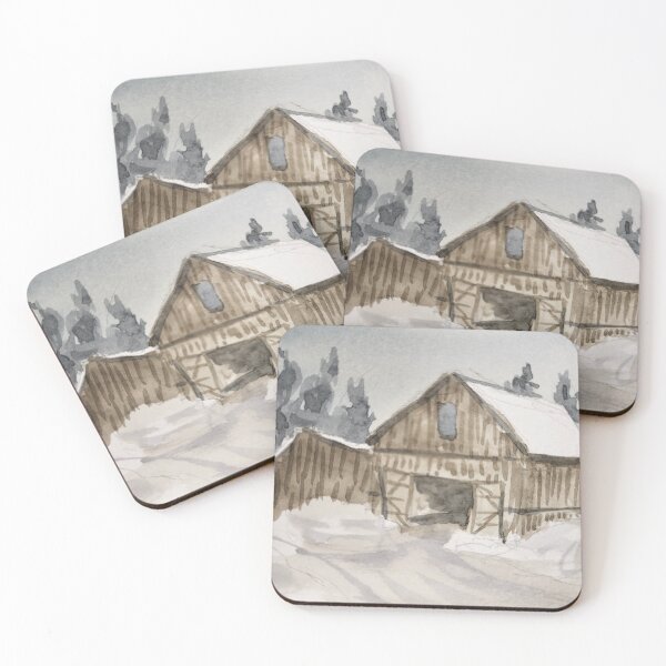 Item preview, Brown Snowy Barn designed and sold by Nicole Hanson.