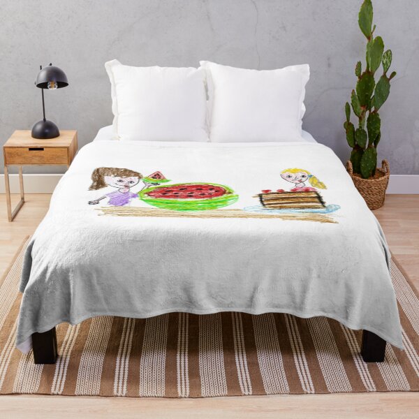 Item preview, Little girl eating watermelon together with little girl eating cake designed and sold by MadeBySicilian.