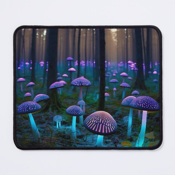 Item preview, Bioluminescent mushroom forest at night designed and sold by Matt's Artificial Nature.