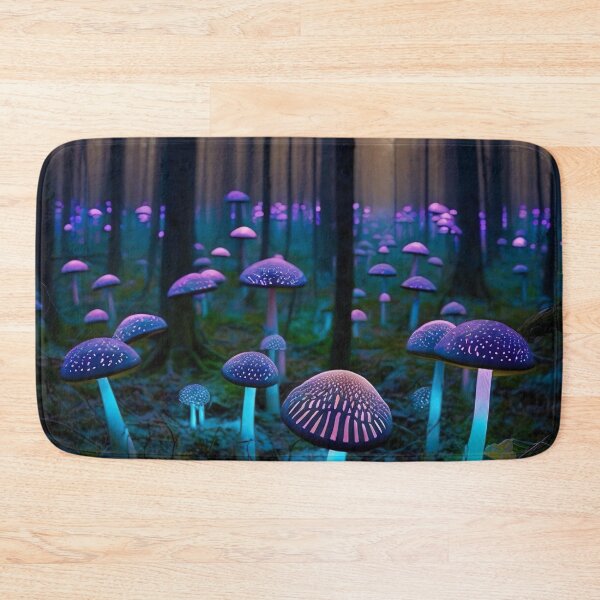 Item preview, Bioluminescent mushroom forest at night designed and sold by Matt's Artificial Nature.