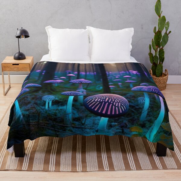 Item preview, Bioluminescent mushroom forest at night designed and sold by Matt's Artificial Nature.