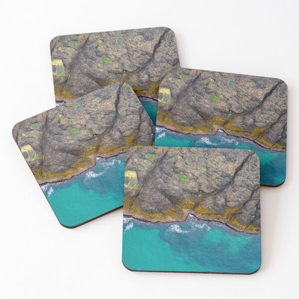 Item preview, Aerial view of a rock. Antrim, Northern Ireland designed and sold by PetroliniVideo.