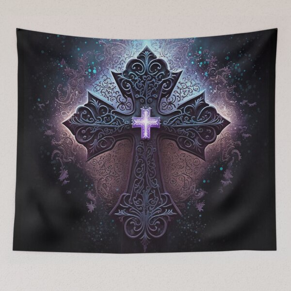 Item preview, Gothic Cross on Glowing Background With Pastel Hues designed and sold by Dragonstrom.