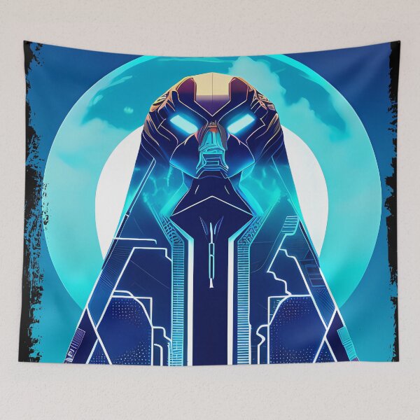Item preview, Horus Egyptian God Falcon in Cyberpunk Style Sticker - Unique and Eye-Catching Design for Laptop, Water Bottle, and More! designed and sold by Mytho Merch.