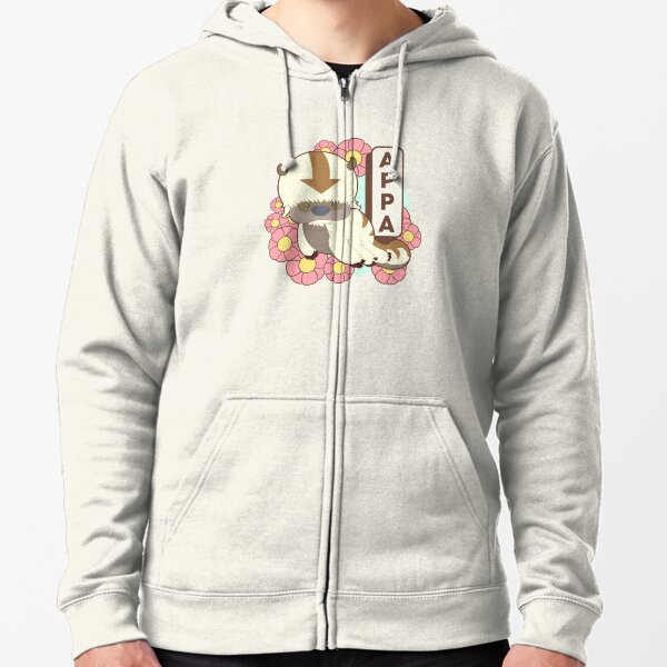 Avatar: The Last Airbender Appa Floral Poster  Zipped Hoodie