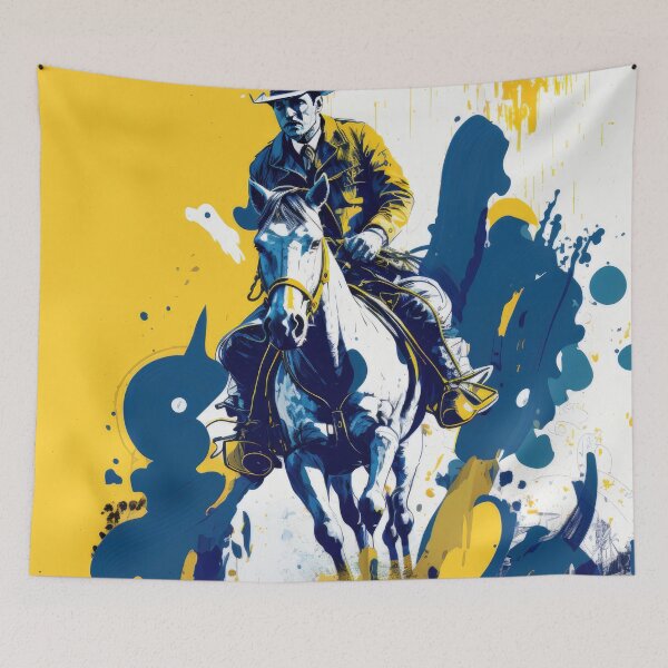 Item preview, Cowboy on a Horse watercolor designed and sold by Sintivastore.