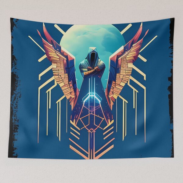 Item preview, Horus Egyptian God Falcon in Cyberpunk Style Sticker - Unique and Eye-Catching Design for Laptop, Water Bottle, and More! designed and sold by Mytho Merch.