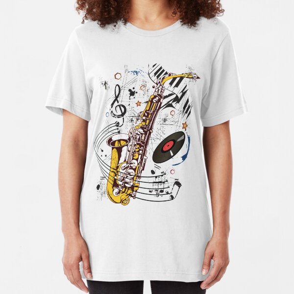Sax Tunes Slim Fit T-Shirt