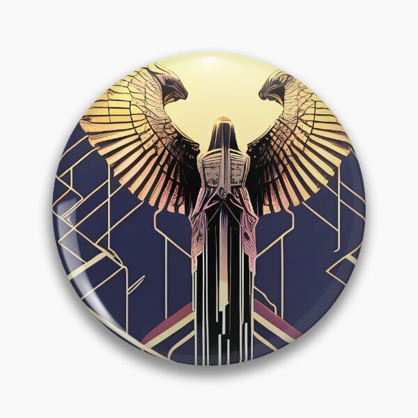Item preview, Horus Egyptian God Falcon in Cyberpunk Style Sticker - Unique and Eye-Catching Design for Laptop, Water Bottle, and More! designed and sold by Mytho Merch.