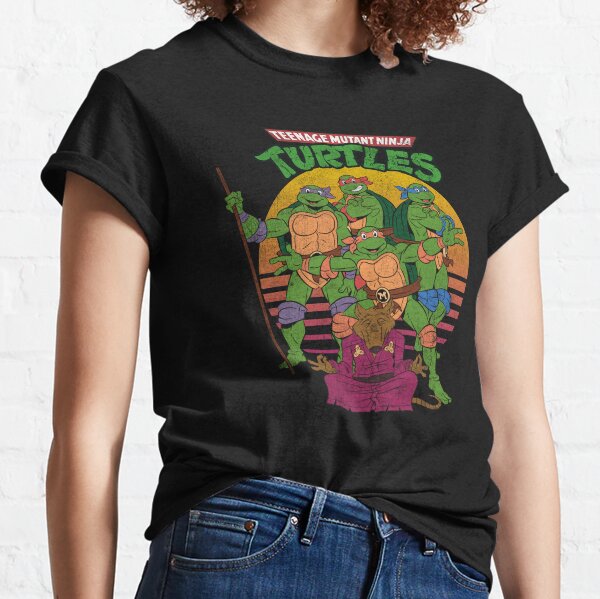 Teenage Mutant Ninja Turtles Retro Sun Group Classic T-Shirt