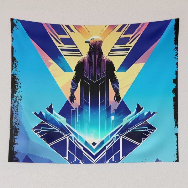 Item preview, Horus Egyptian God Falcon in Cyberpunk Style Sticker - Unique and Eye-Catching Design for Laptop, Water Bottle, and More! designed and sold by Mytho Merch.