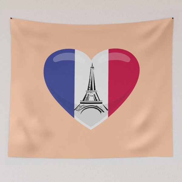 Item preview, France Eiffel Tower, Heart Blue White Red, Gift designed and sold by Ksmith-Style.