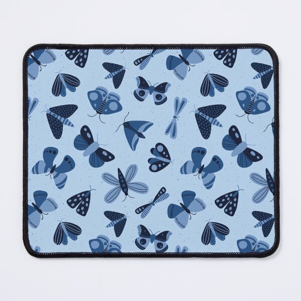 Item preview, Moths and Butterflies on a Light Speckled Background - blue - SHW1006 B designed and sold by Shiny Happy World.