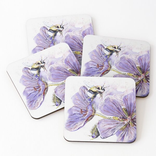 Item preview, Bee on Cranesbill designed and sold by Joanne Sparkes.