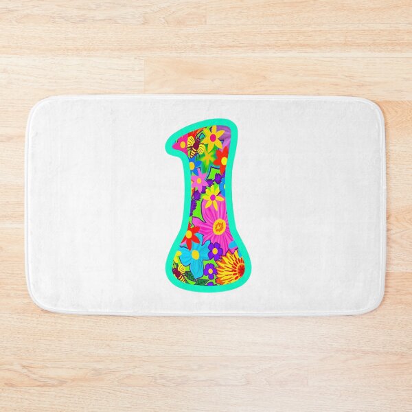 Item preview, Turquoise Psychedelic Floral Number 1 | Colorful Birthday Art designed and sold by Vividality.