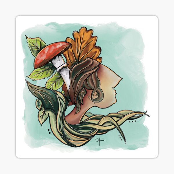 De forêt et de rêves - Illustration - Peinture numérique Sticker