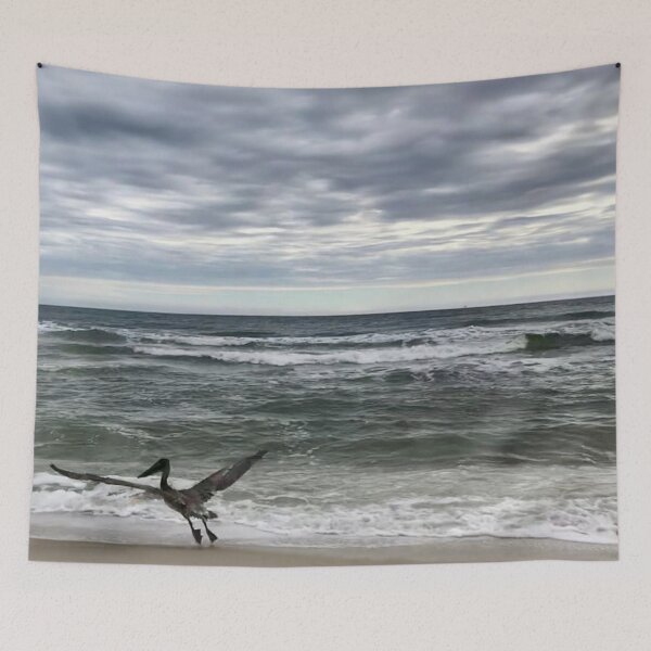 Item preview, Pelican on the Beach | Animals Landscape Photography designed and sold by Jacqueline Elise.