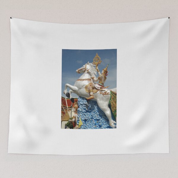 Item preview, Kanchanaburi - Wat Chai Chumphon Chana Songkhram: White Horse & Rider  designed and sold by justbmac.