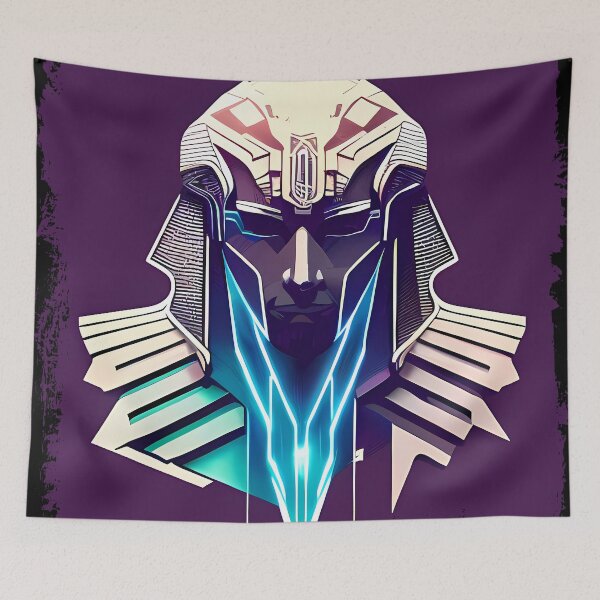 Item preview, Horus Egyptian God Falcon in Cyberpunk Style Sticker - Unique and Eye-Catching Design for Laptop, Water Bottle, and More! designed and sold by Mytho Merch.