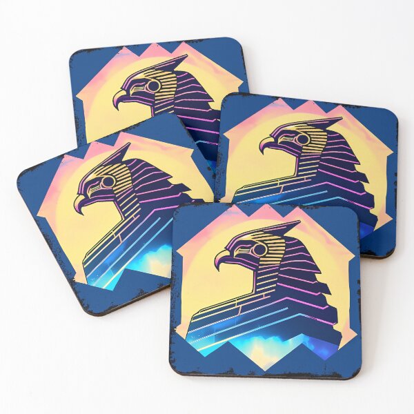 Item preview, Horus Egyptian God Falcon in Cyberpunk Style Sticker - Unique and Eye-Catching Design for Laptop, Water Bottle, and More! designed and sold by Mytho Merch.