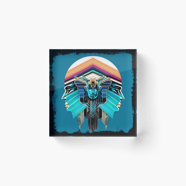 Item preview, Horus Egyptian God Falcon in Cyberpunk Style Sticker - Unique and Eye-Catching Design for Laptop, Water Bottle, and More! designed and sold by Mytho Merch.