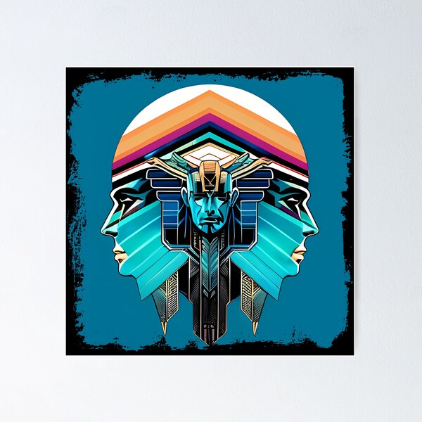 Item preview, Horus Egyptian God Falcon in Cyberpunk Style Sticker - Unique and Eye-Catching Design for Laptop, Water Bottle, and More! designed and sold by Mytho Merch.